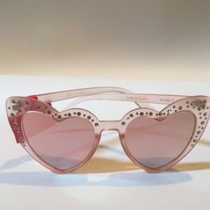 Betsey Johnson heart sunglasses blush crystal